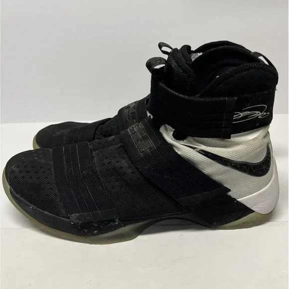 Size 13 - Nike LeBron Zoom Soldier 10 2016 Black White Basketball Shoes